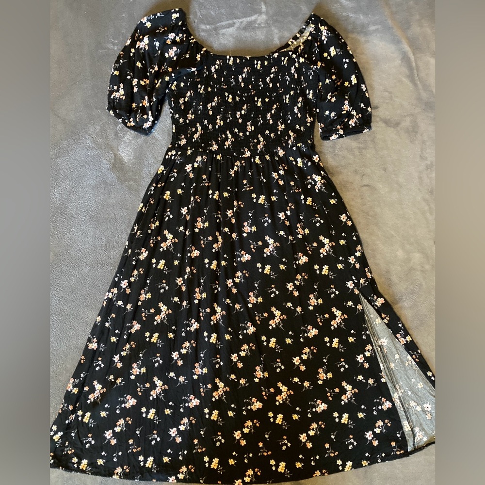 Floral Black Dress